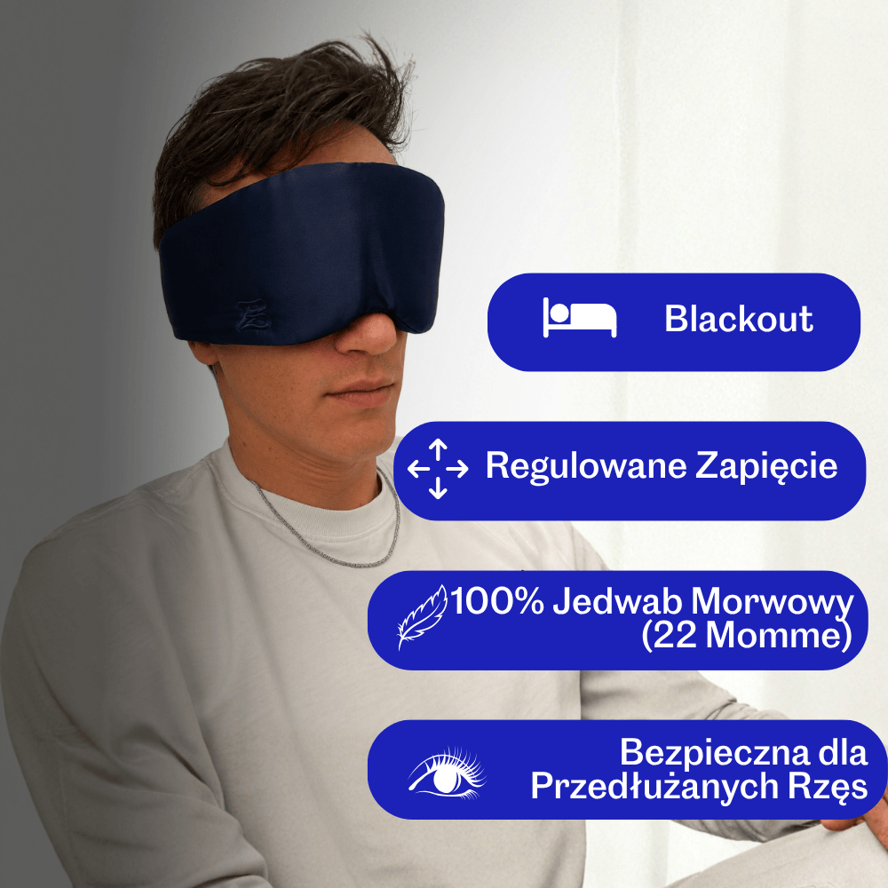 Jedwabna Maska Do Spania Lights Out - BLUE
