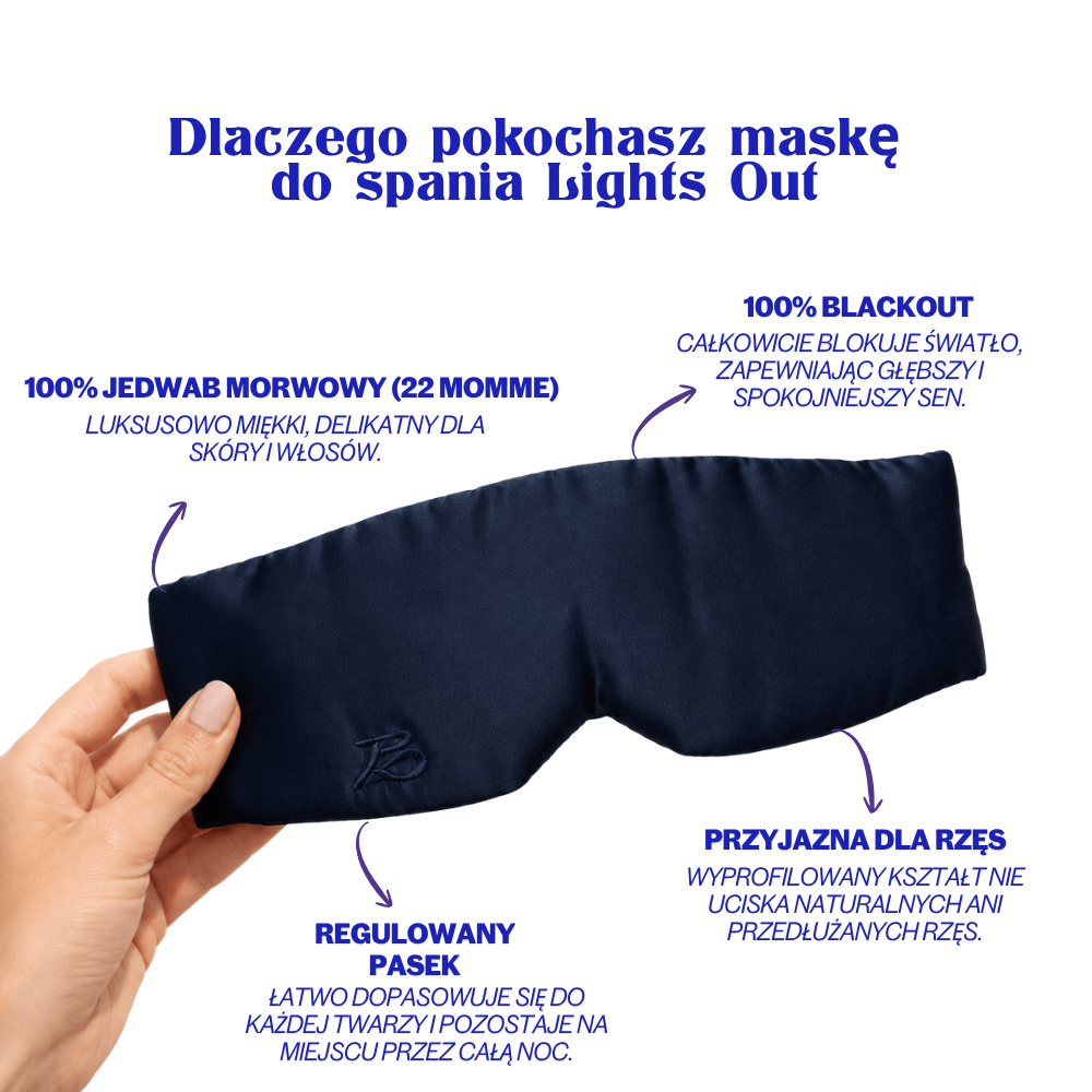 Jedwabna Maska Do Spania Lights Out - BLUE