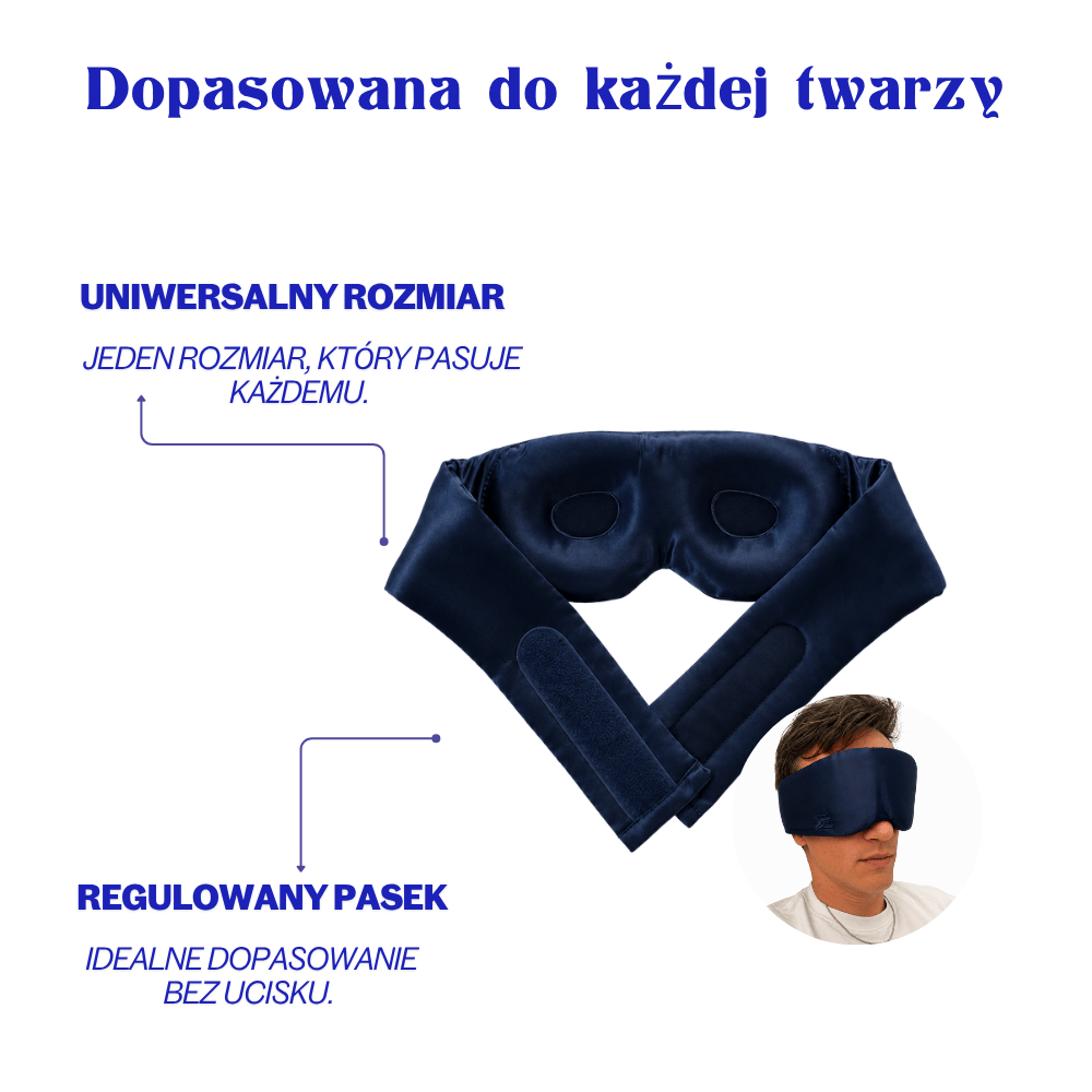 Jedwabna Maska Do Spania Lights Out - Dark Blue