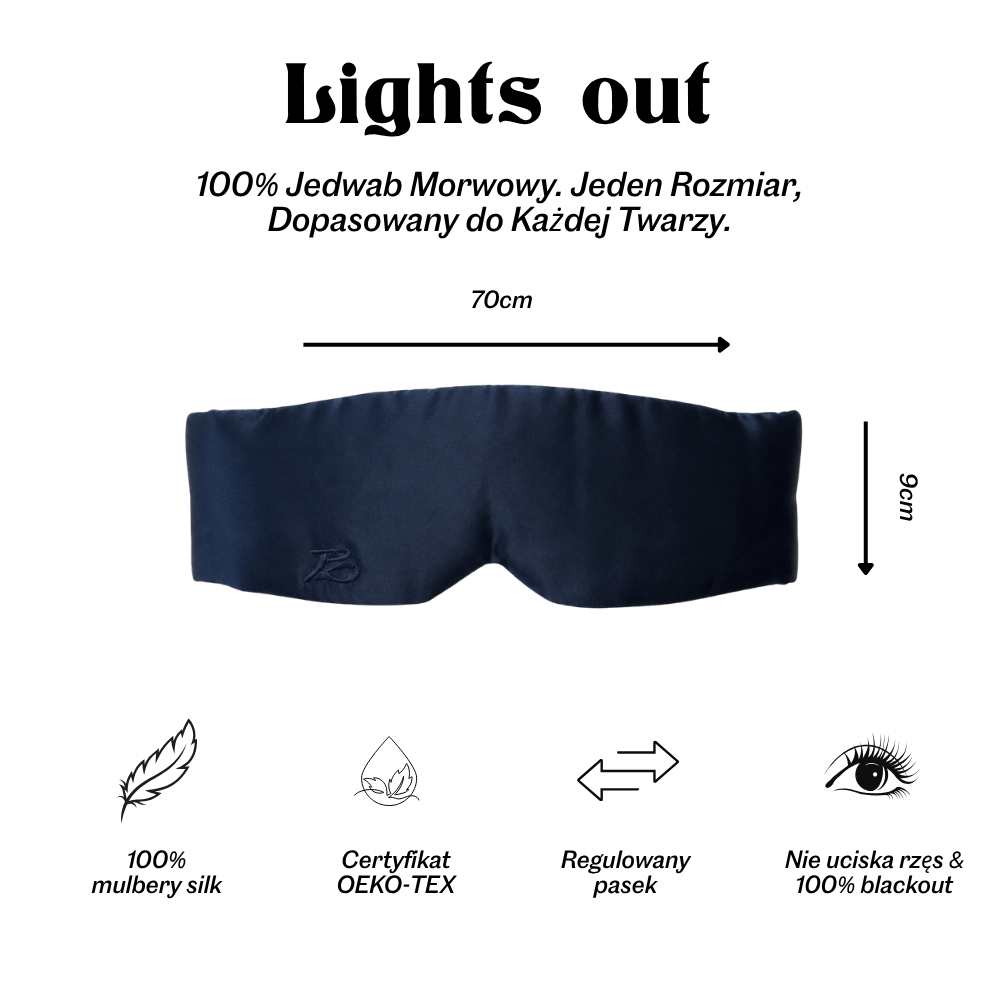 Jedwabna Maska Do Spania Lights Out - BLUE