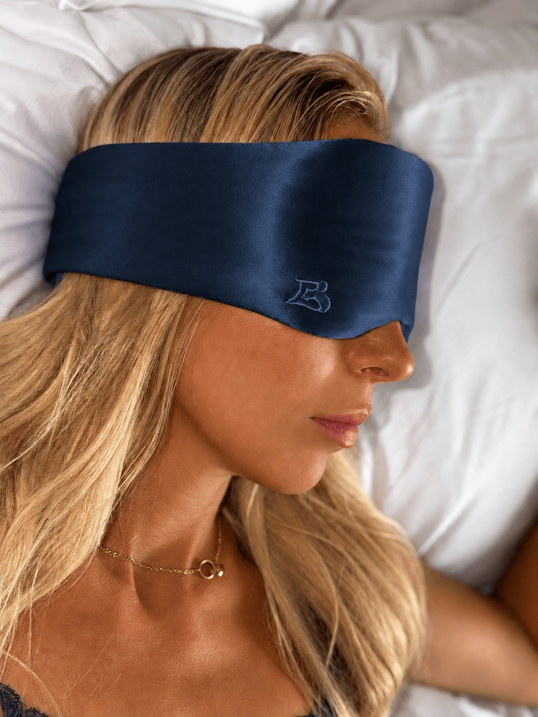 Jedwabna Maska Do Spania Lights Out - Dark Blue