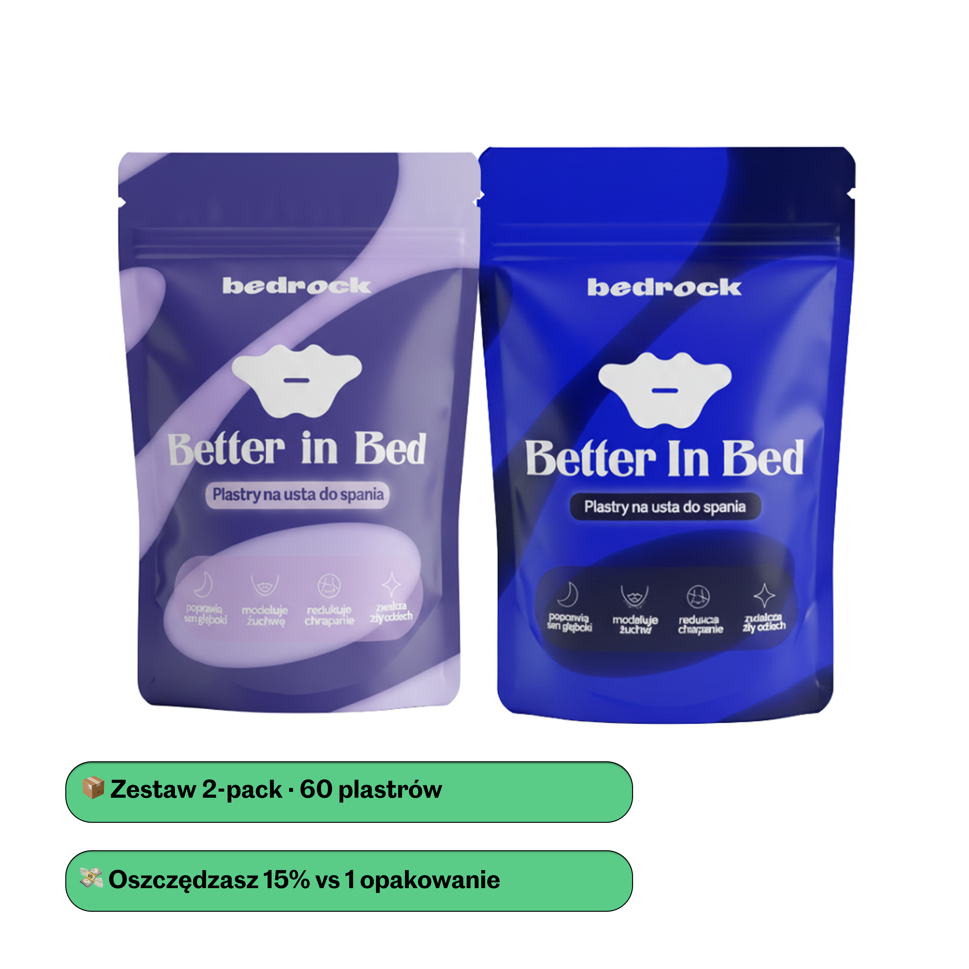Plastry na usta do spania i przeciw chrapaniu – 2 opakowania