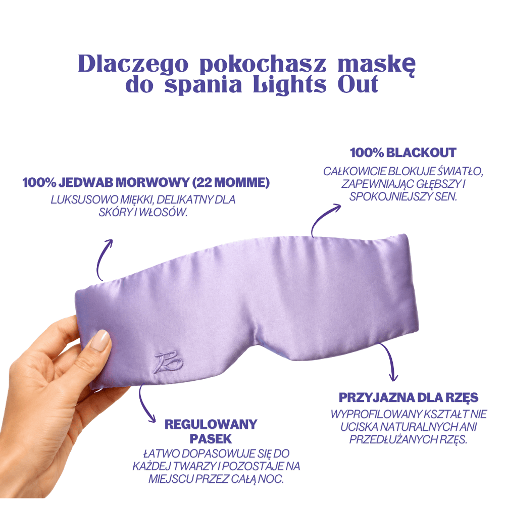 Jedwabna Maska Do Spania Lights Out- Lilac
